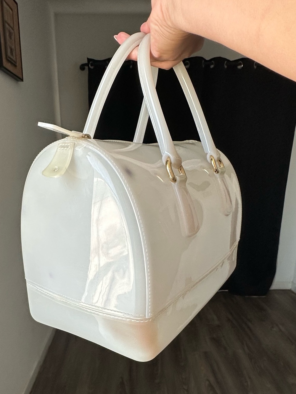 Furla Candy Bag Ivory Pearl White Jelly Satchel - Picture 7 of 12